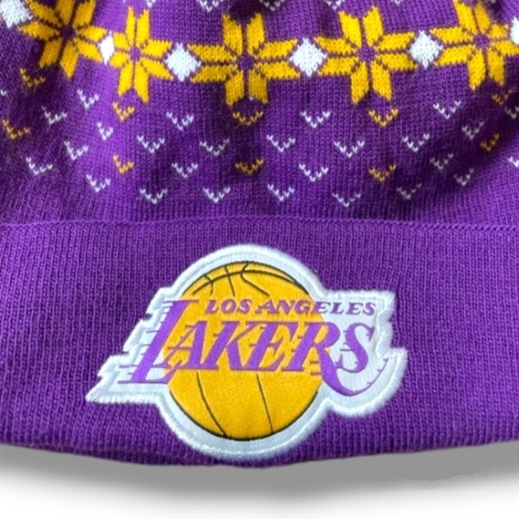 NBA Los Angeles Lakers Beanie w/ PomPom | Unisex | NWOT | Purple & Gold - Picture 6 of 9